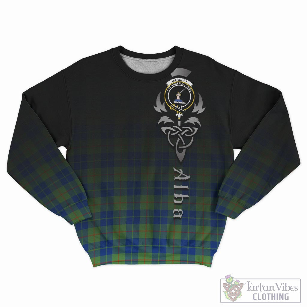 Tartan Vibes Clothing Barclay Hunting Ancient Tartan Sweatshirt Featuring Alba Gu Brath Family Crest Celtic Inspired