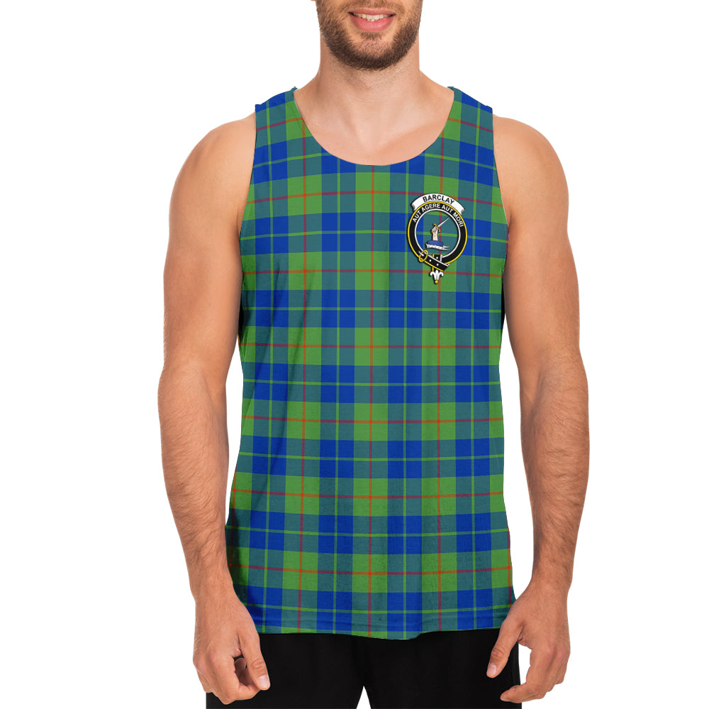 Barclay Hunting Ancient Tartan Mens Tank Top with Family Crest - Tartanvibesclothing