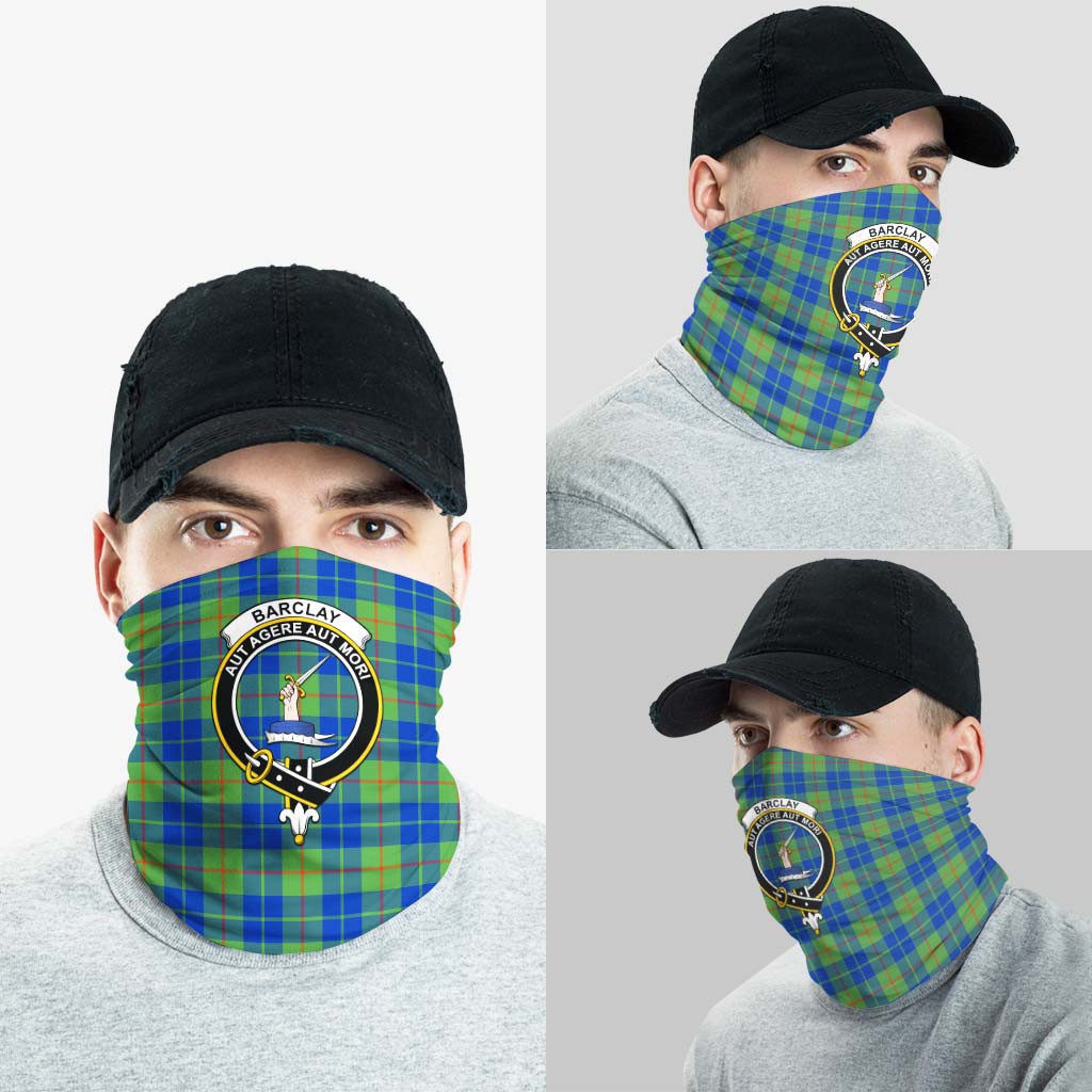 Barclay Hunting Ancient Tartan Neck Gaiters, Tartan Bandanas, Tartan Head Band with Family Crest