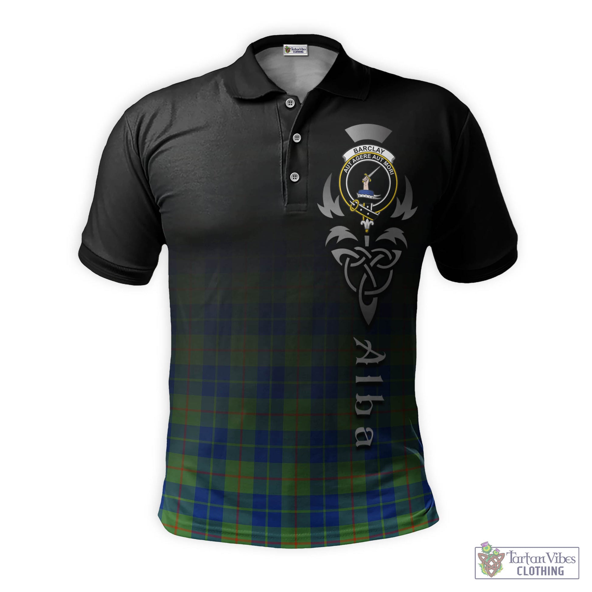 Tartan Vibes Clothing Barclay Hunting Ancient Tartan Polo Shirt Featuring Alba Gu Brath Family Crest Celtic Inspired