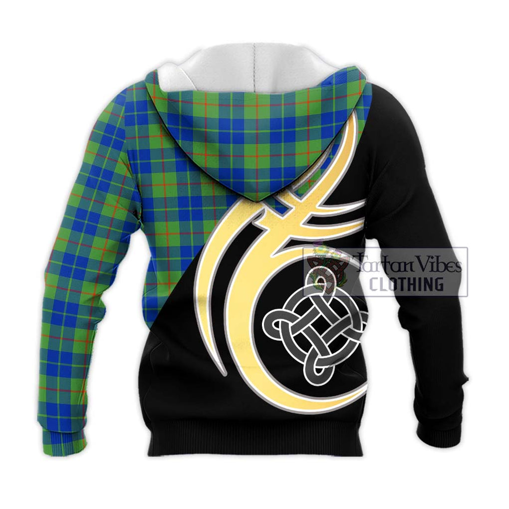 Barclay Hunting Ancient Tartan Knitted Hoodie with Family Crest and Celtic Symbol Style - Tartan Vibes Clothing