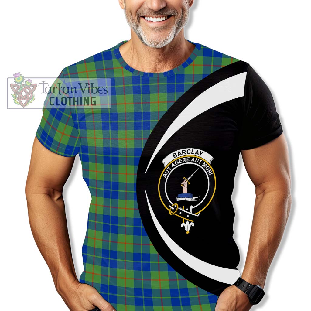 Tartan Vibes Clothing Barclay Hunting Ancient Tartan T-Shirt with Family Crest Circle Style