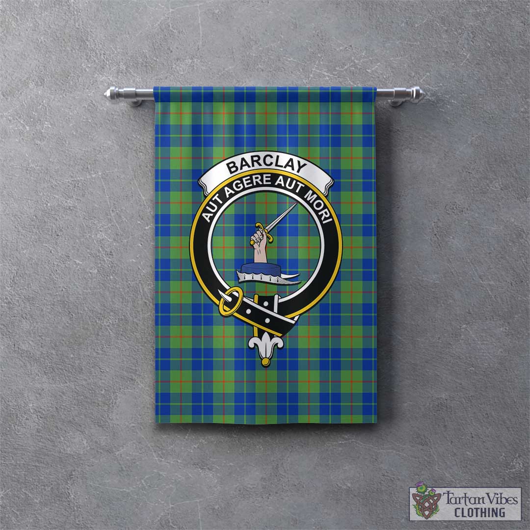 Tartan Vibes Clothing Barclay Hunting Ancient Tartan Gonfalon, Tartan Banner with Family Crest