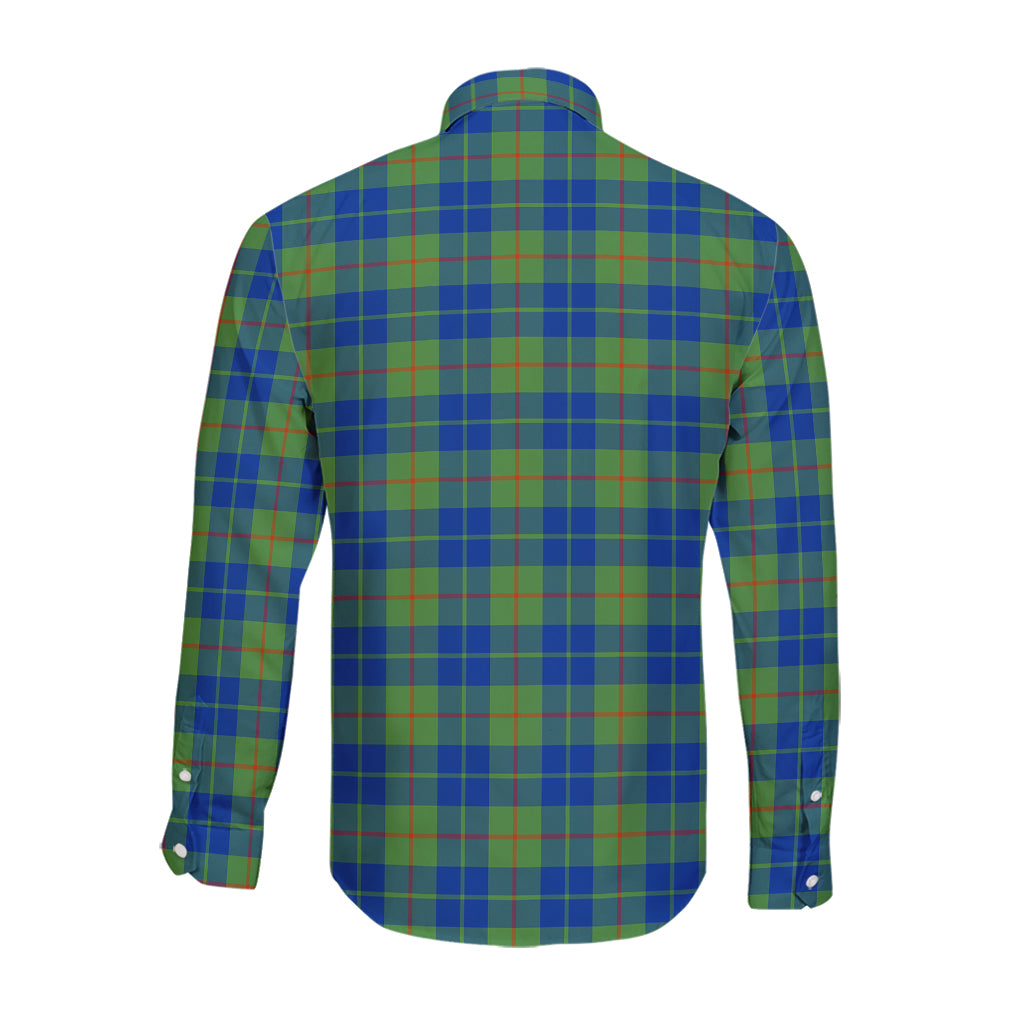 Barclay Hunting Ancient Tartan Long Sleeve Button Up Shirt with Family Crest - Tartanvibesclothing