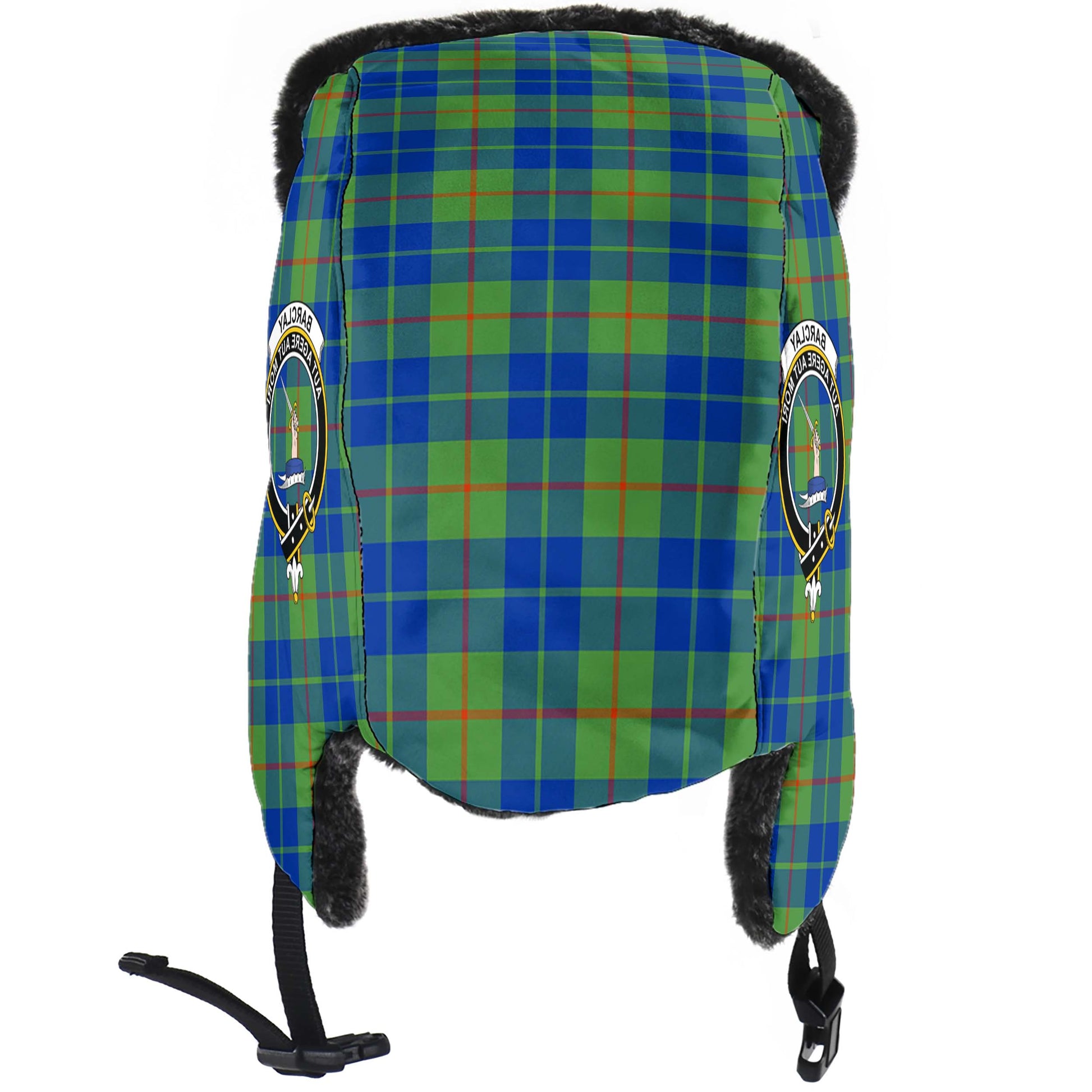 Barclay Hunting Ancient Tartan Winter Trapper Hat with Family Crest - Tartanvibesclothing