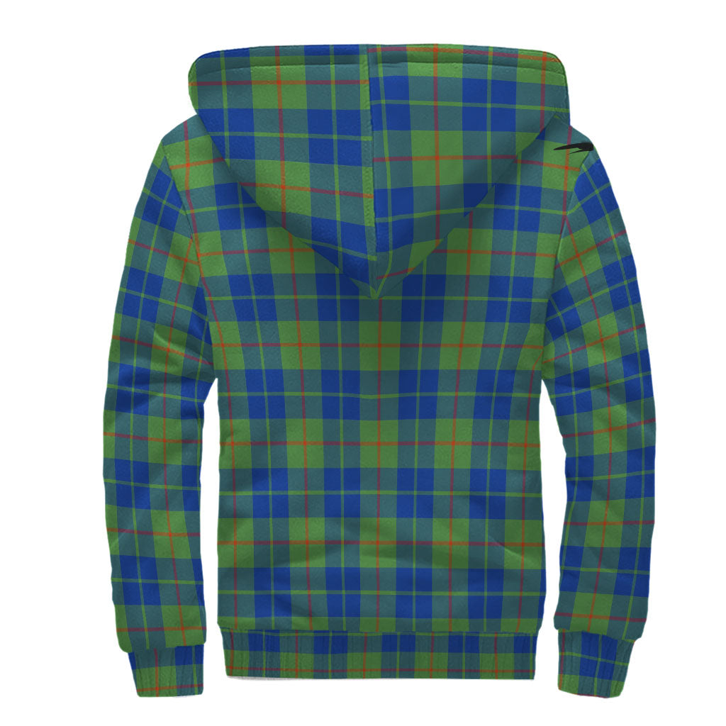 Barclay Hunting Ancient Tartan Sherpa Hoodie with Family Crest - Tartanvibesclothing