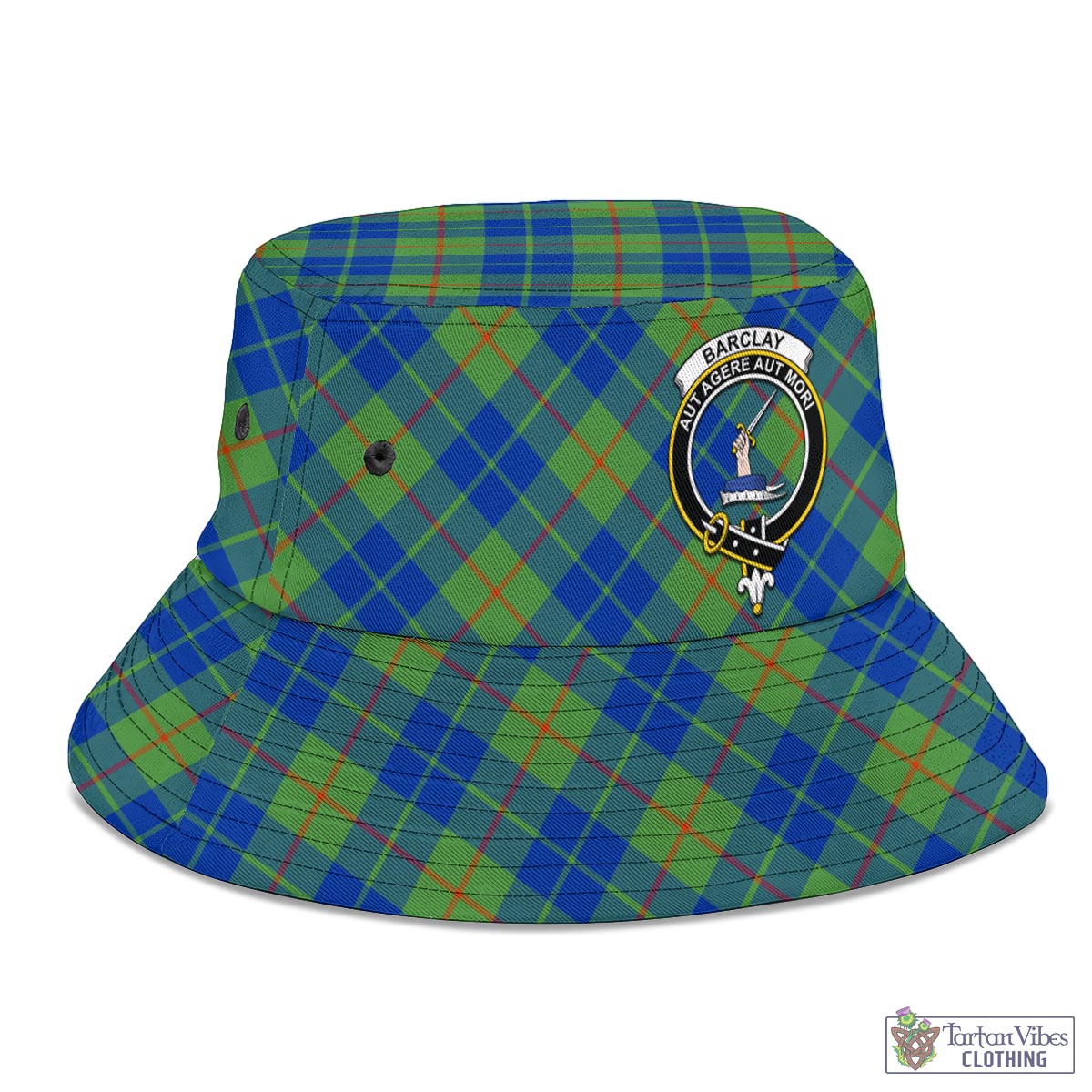 Tartan Vibes Clothing Barclay Hunting Ancient Tartan Bucket Hat with Family Crest