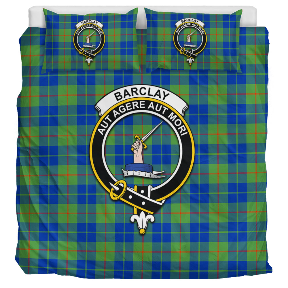 Barclay Hunting Ancient Tartan Bedding Set with Family Crest UK Bedding Set UK Super King 104*94 inch - Tartan Vibes Clothing