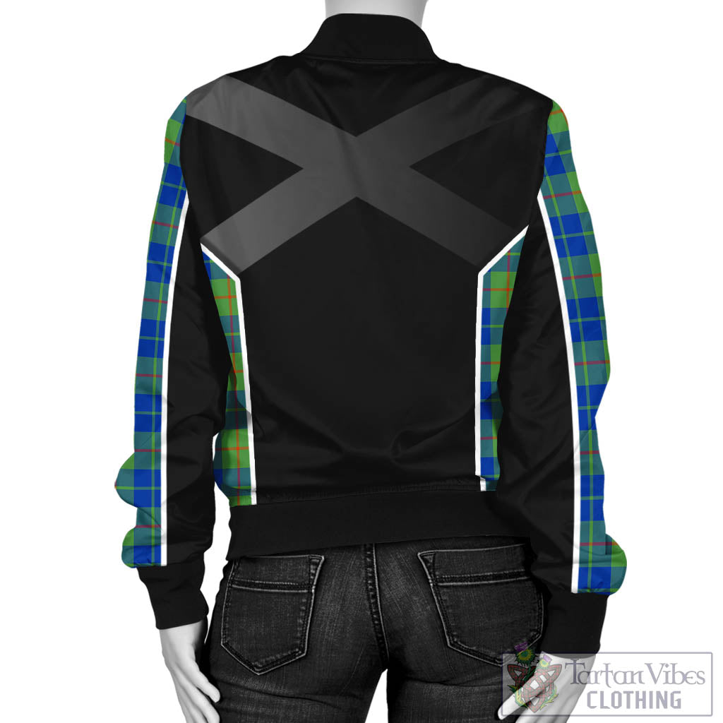 Tartan Vibes Clothing Barclay Hunting Ancient Tartan Bomber Jacket with Family Crest and Scottish Thistle Vibes Sport Style