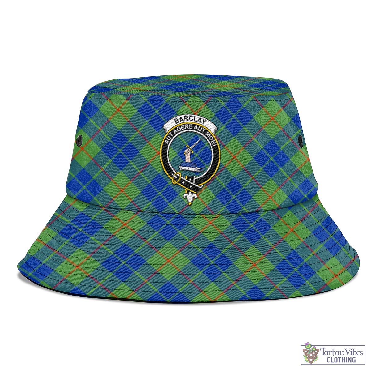 Tartan Vibes Clothing Barclay Hunting Ancient Tartan Bucket Hat with Family Crest