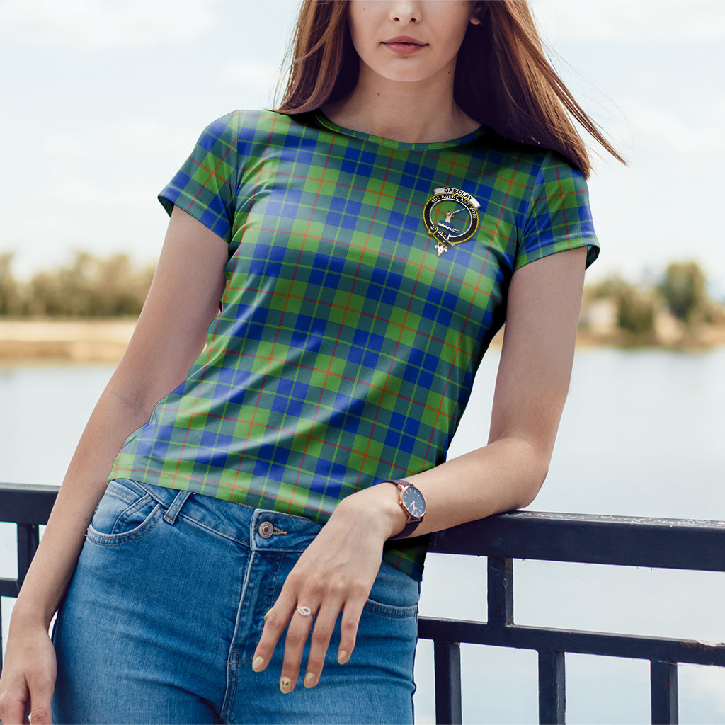 Barclay Hunting Ancient Tartan T-Shirt with Family Crest - Tartan Vibes Clothing