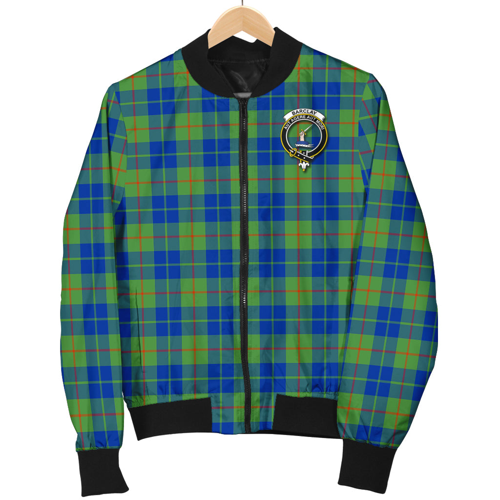 Barclay Hunting Ancient Tartan Bomber Jacket with Family Crest - Tartanvibesclothing