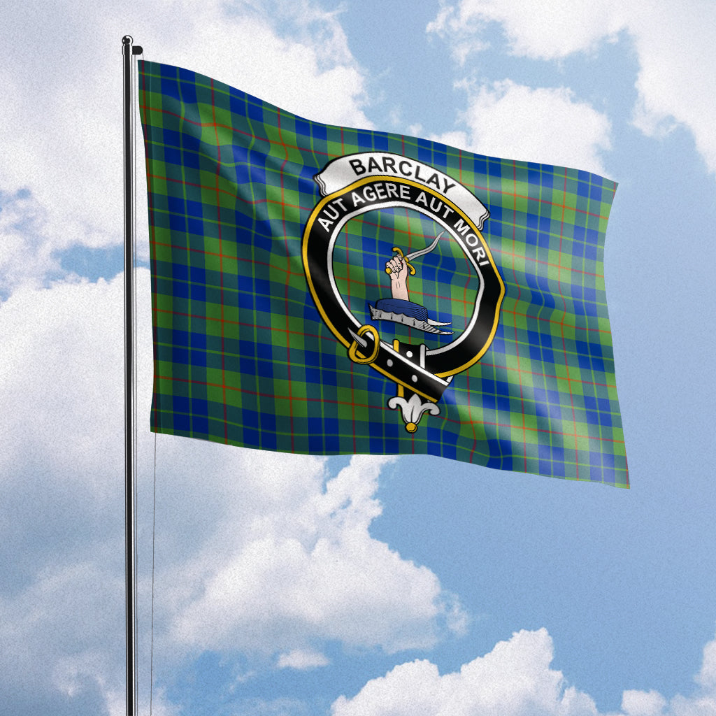 Barclay Hunting Ancient Tartan Flag with Family Crest House Flag (Horizontal) - Tartan Vibes Clothing