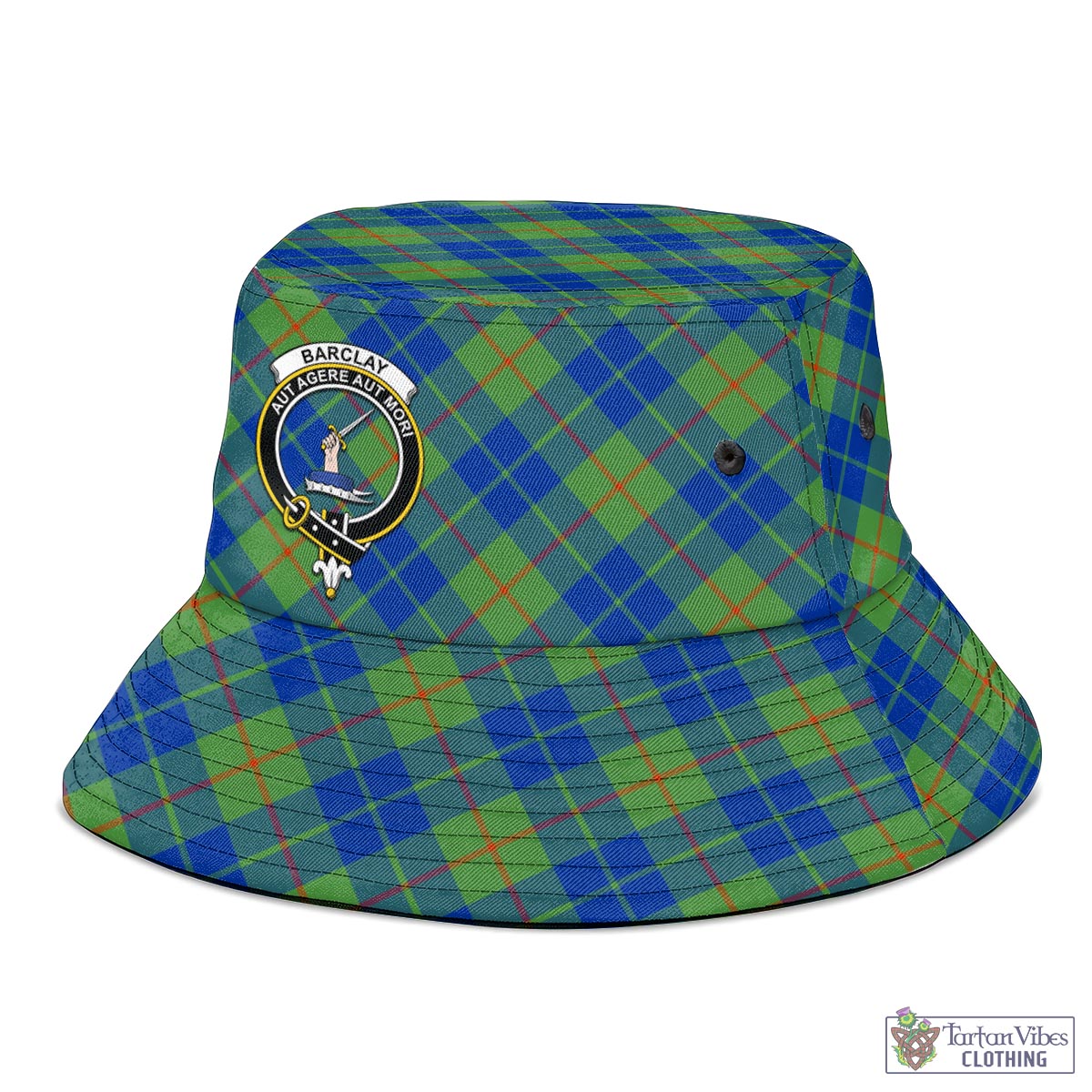 Tartan Vibes Clothing Barclay Hunting Ancient Tartan Bucket Hat with Family Crest