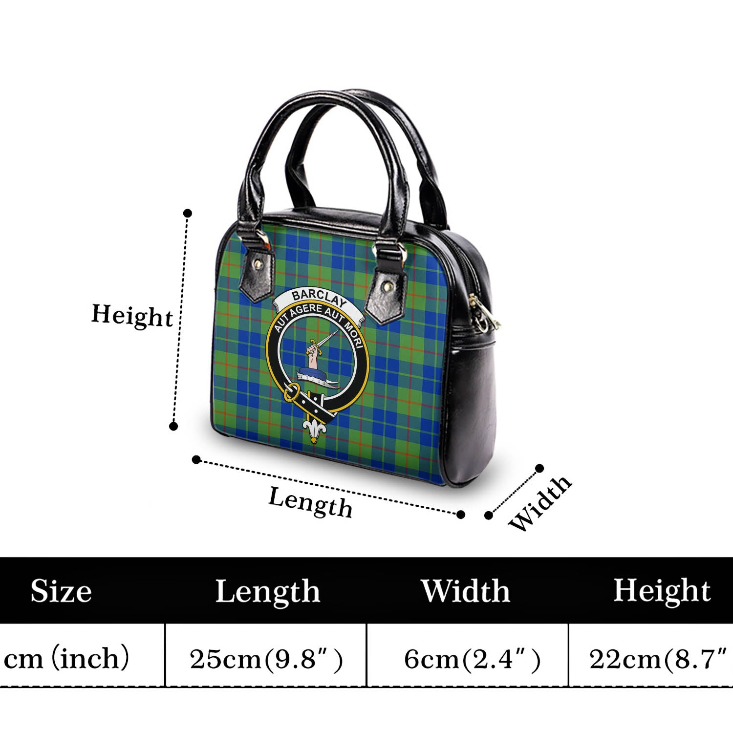 Barclay Hunting Ancient Tartan Shoulder Handbags with Family Crest - Tartanvibesclothing