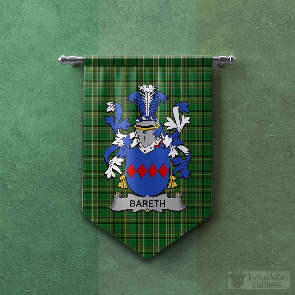 Bareth Irish Clan Tartan Gonfalon, Tartan Banner with Coat of Arms Chevron - Tartan Vibes Clothing