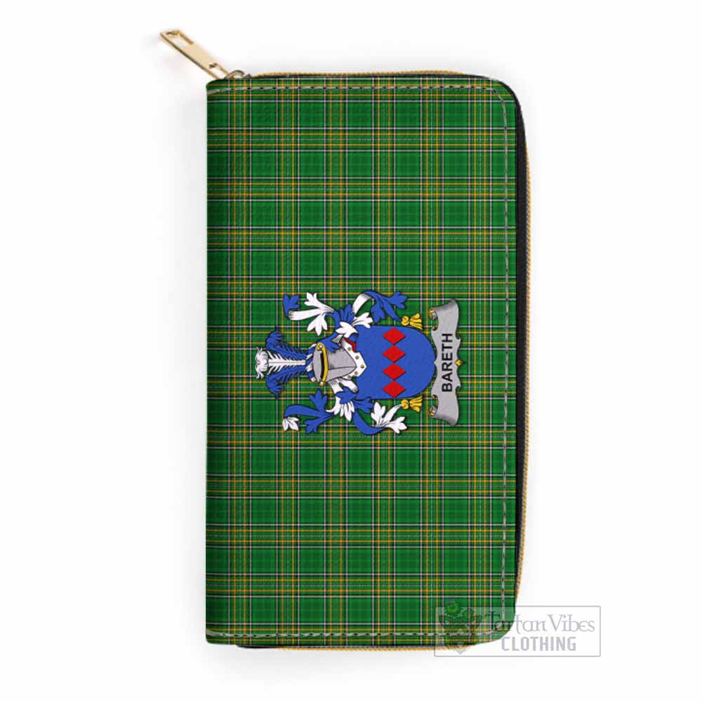 Bareth Irish Clan Tartan Women's Leather Wallet with Coat of Arms One Size 19.7*10.5*3.5 cm - Tartan Vibes Clothing