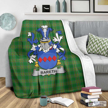 Bareth Irish Clan Tartan Blanket with Coat of Arms - Tartan Vibes Clothing