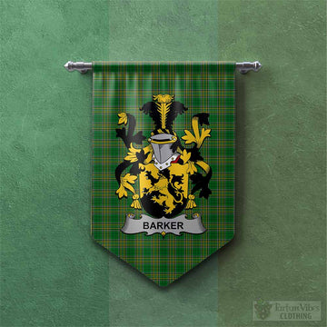 Barker Irish Clan Tartan Gonfalon, Tartan Banner with Coat of Arms Chevron - Tartan Vibes Clothing