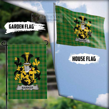 Barker Irish Clan Tartan Flag with Coat of Arms