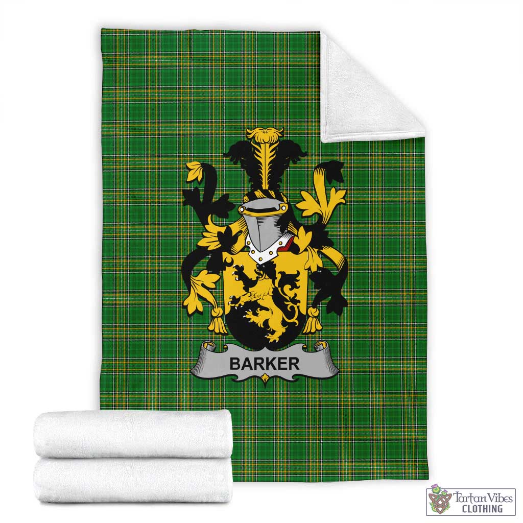 Barker Irish Clan Tartan Blanket with Coat of Arms X-Large 59 x 79 inches 150 x 200 cm - Tartan Vibes Clothing