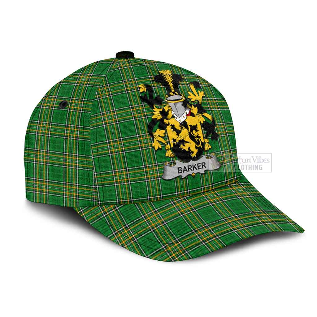 Tartan Vibes Clothing Barker Irish Clan Tartan Classic Cap with Coat of Arms