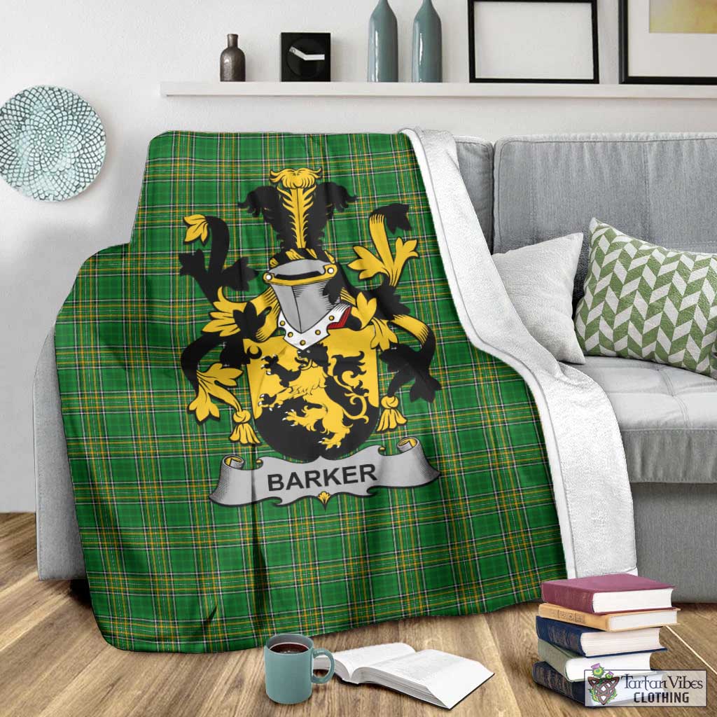Barker Irish Clan Tartan Blanket with Coat of Arms - Tartan Vibes Clothing