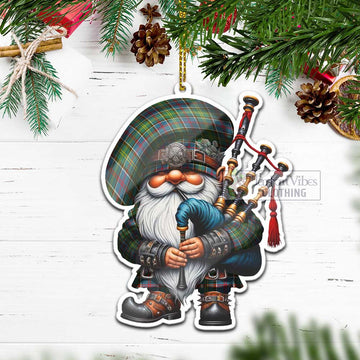 Barr Tartan Bagpiper Gnome Christmas Ornament