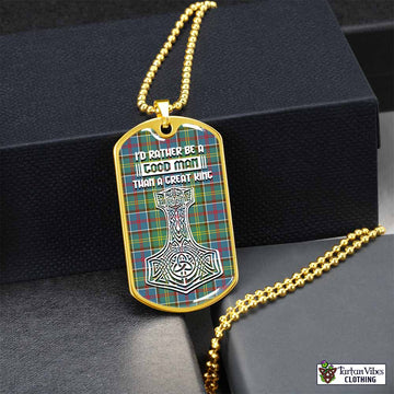 Barr Tartan Dog Tag Necklace Viking Mjolnir Style