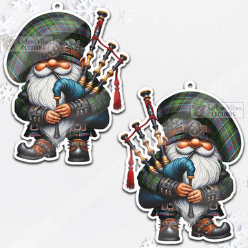 Barr Tartan Bagpiper Gnome Christmas Ornament