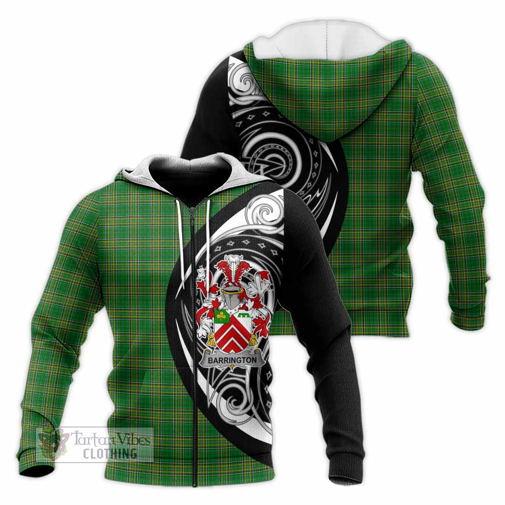Barrington Irish Clan Knitted Hoodie Celtic Circle Style Unisex Knitted Zip Hoodie - Tartan Vibes Clothing