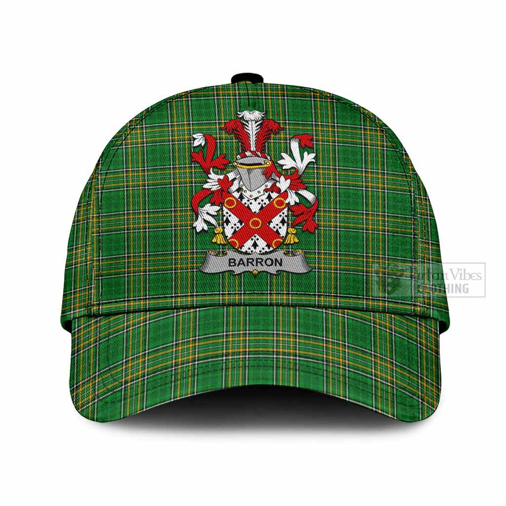 Tartan Vibes Clothing Barron Irish Clan Tartan Classic Cap with Coat of Arms