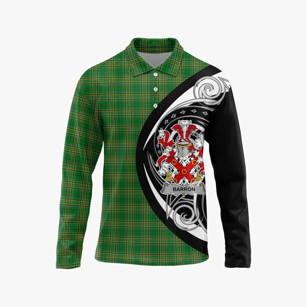 Barron Irish Clan Long Sleeve Polo Shirt Celtic Circle Style Unisex - Tartan Vibes Clothing