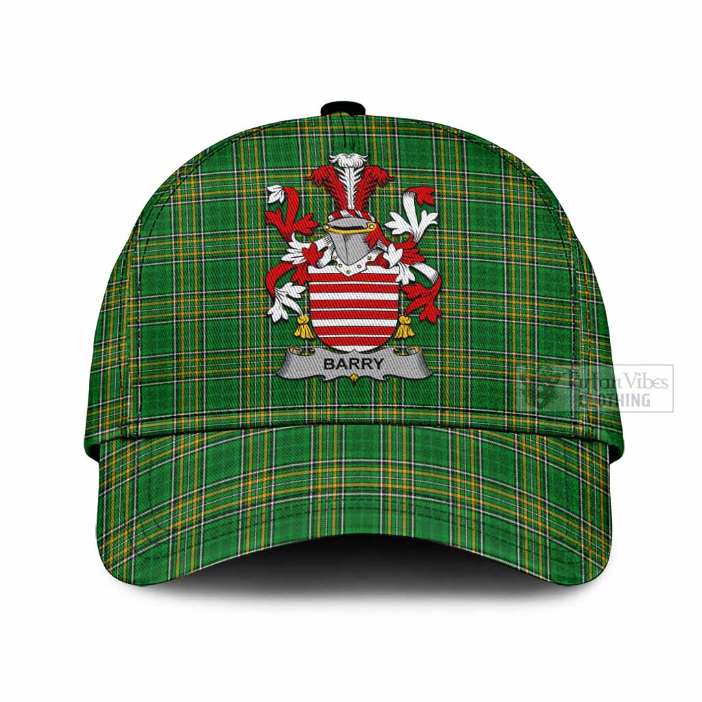 Tartan Vibes Clothing Barry Irish Clan Tartan Classic Cap with Coat of Arms