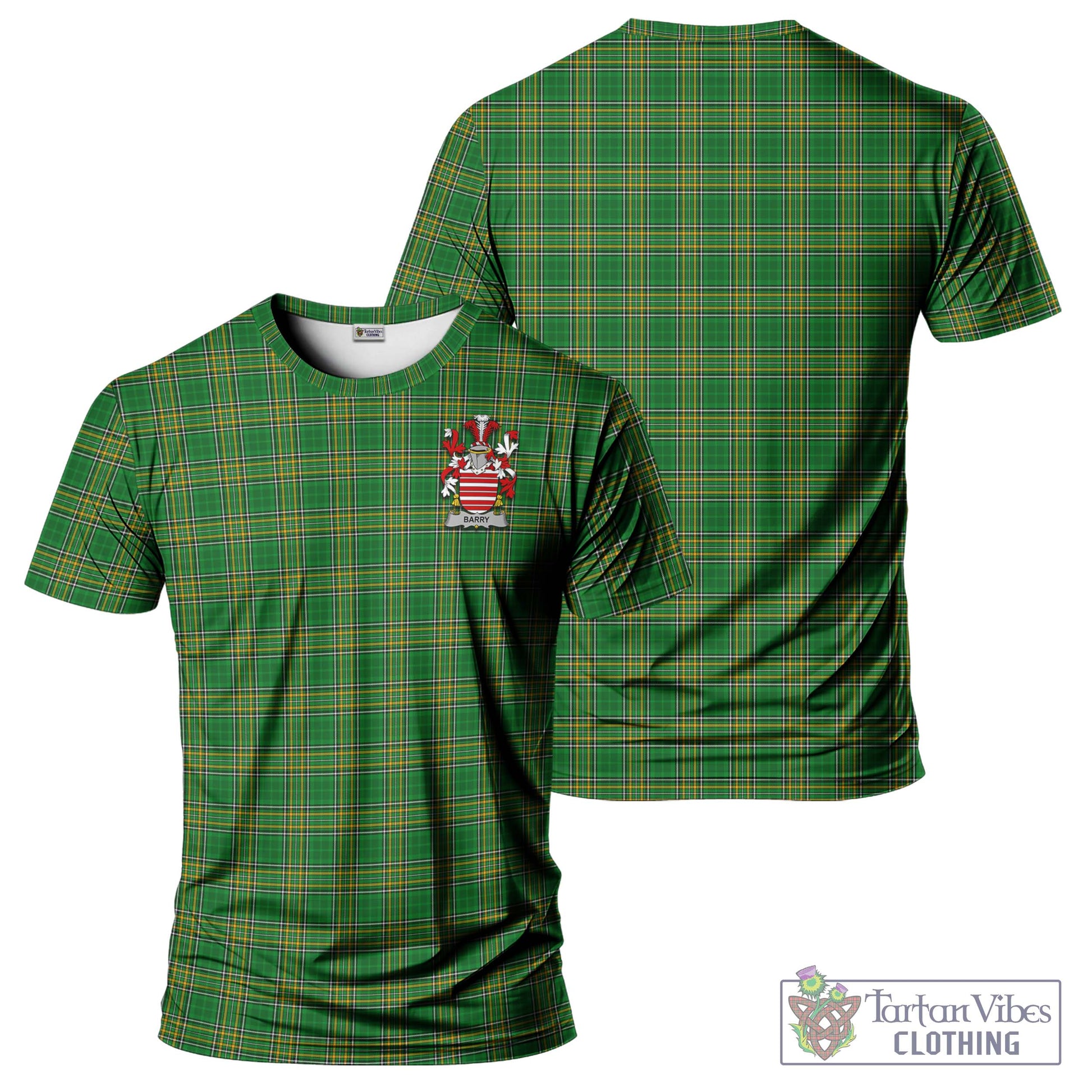 Barry Irish Clan Tartan T-Shirt with Family Seal Kid's Shirt - Tartan Vibes Clothing