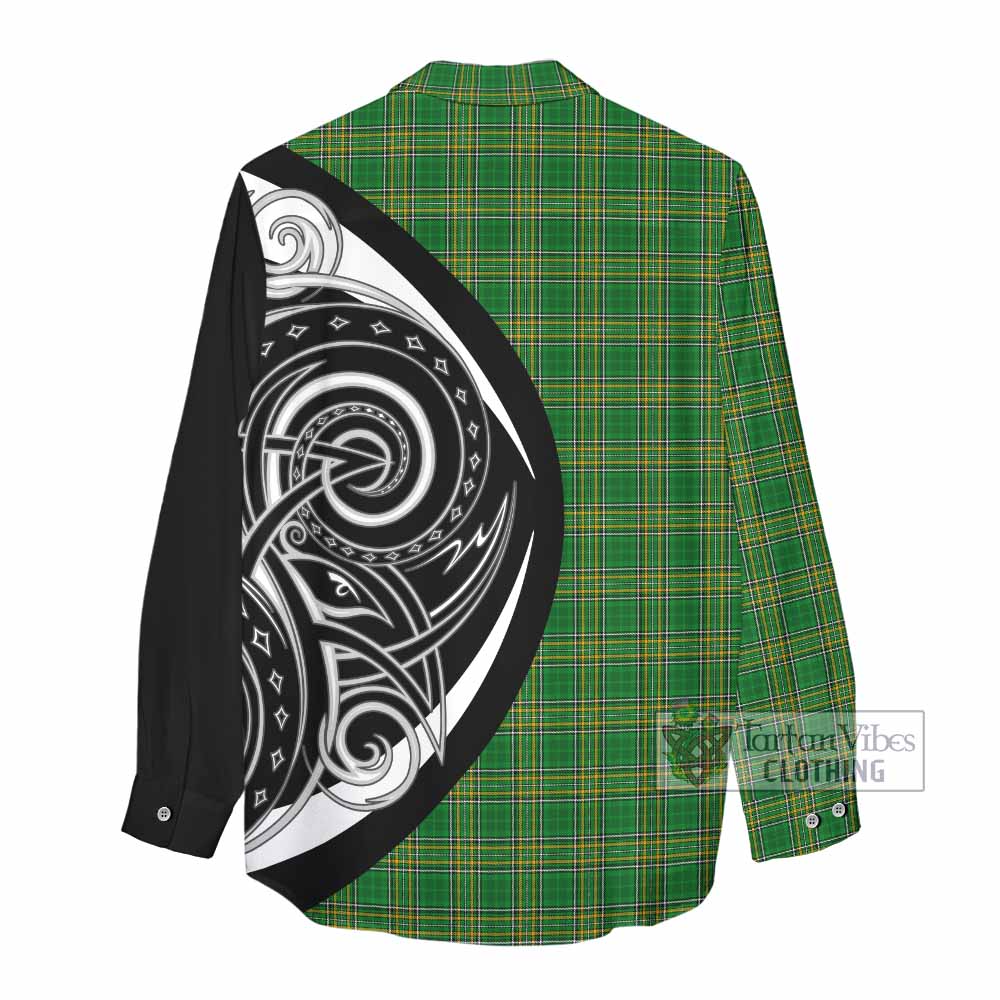 Basile Irish Clan Women's Casual Shirt Celtic Circle Style - Tartan Vibes Clothing