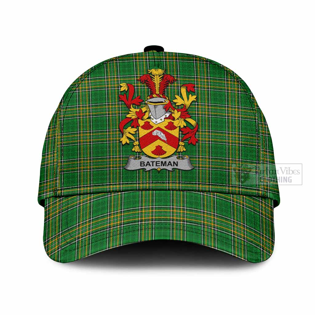 Tartan Vibes Clothing Bateman Irish Clan Tartan Classic Cap with Coat of Arms