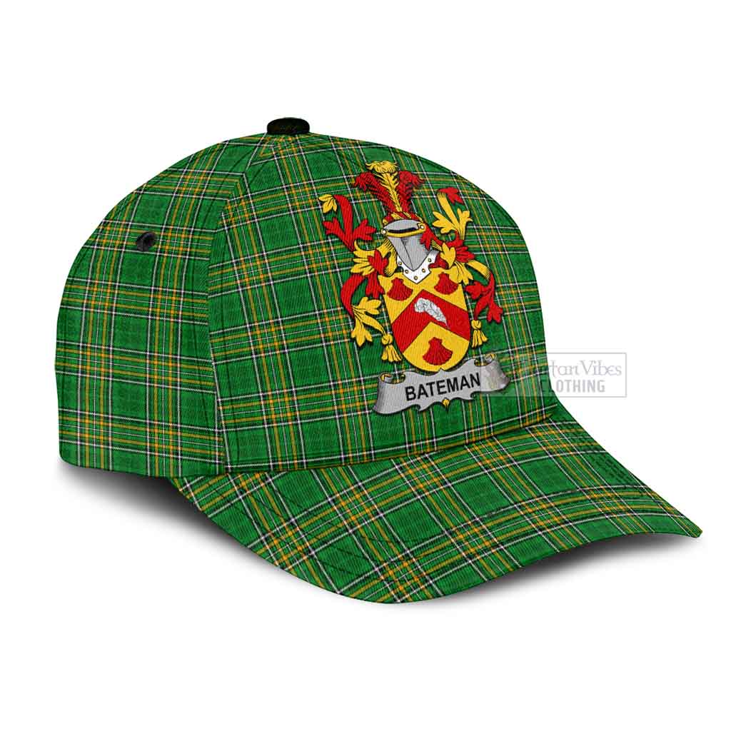 Tartan Vibes Clothing Bateman Irish Clan Tartan Classic Cap with Coat of Arms