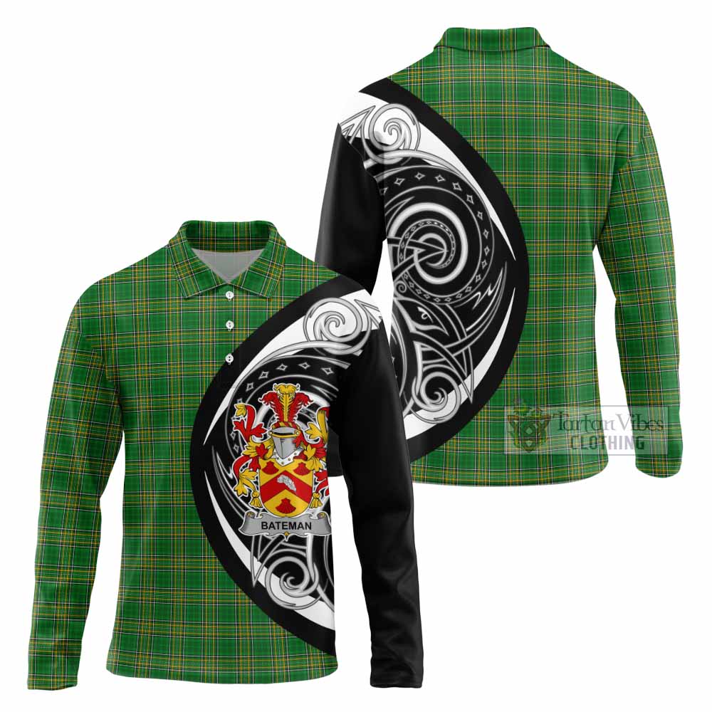 Bateman Irish Clan Long Sleeve Polo Shirt Celtic Circle Style - Tartan Vibes Clothing