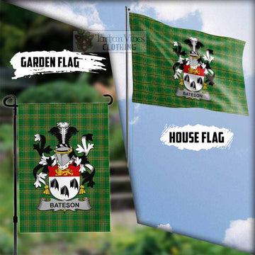 Bateson Irish Clan Tartan Flag with Coat of Arms