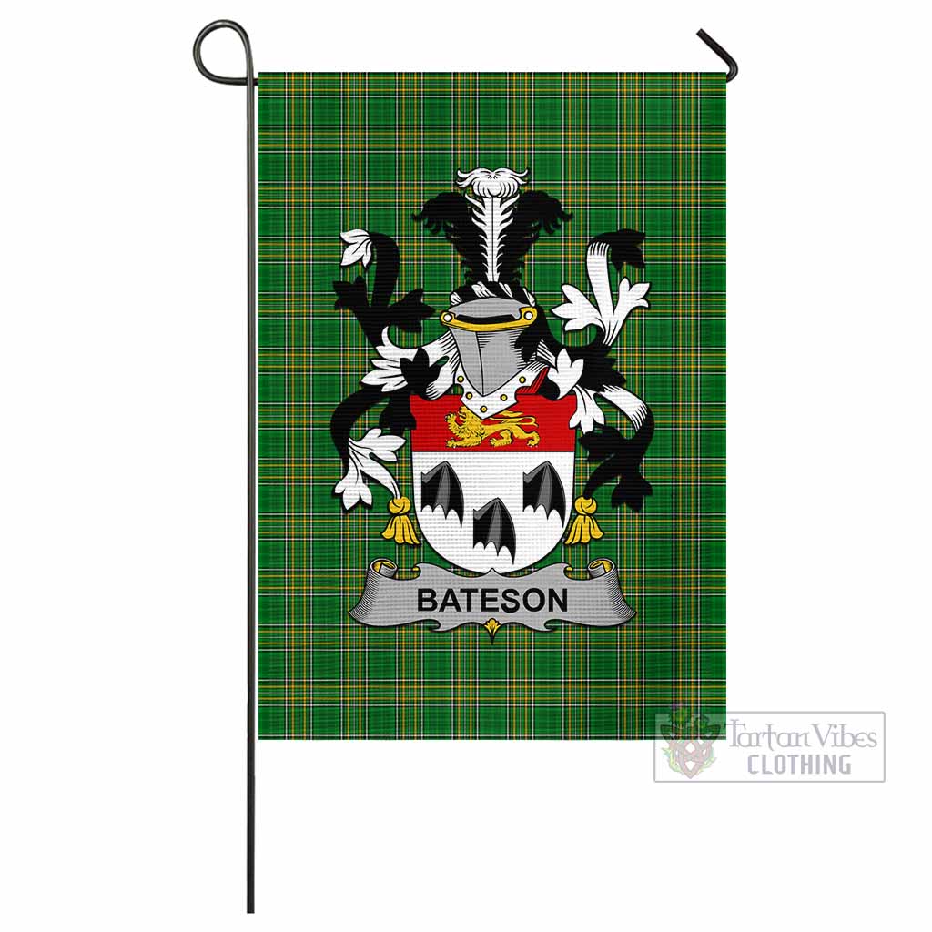 Tartan Vibes Clothing Bateson Irish Clan Flag with Coat of Arms