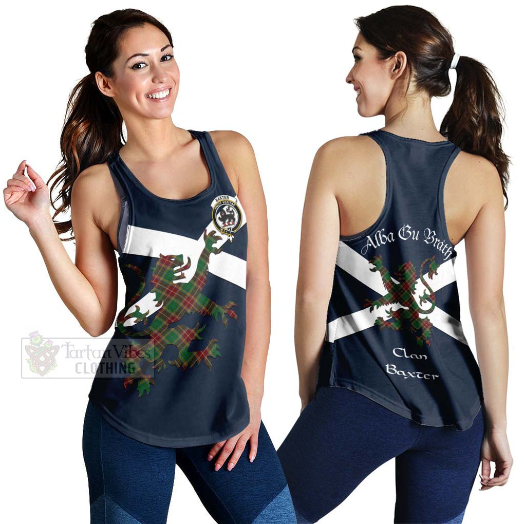 Tartan Vibes Clothing Baxter Tartan Lion Rampant Women's Racerback Tanks – Proudly Display Your Heritage with Alba Gu Brath and Clan Name