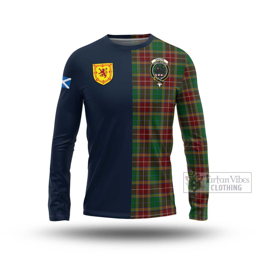 Tartan Vibes Clothing Baxter Tartan Long Sleeve T-Shirt with Scottish Lion Royal Arm Half Style