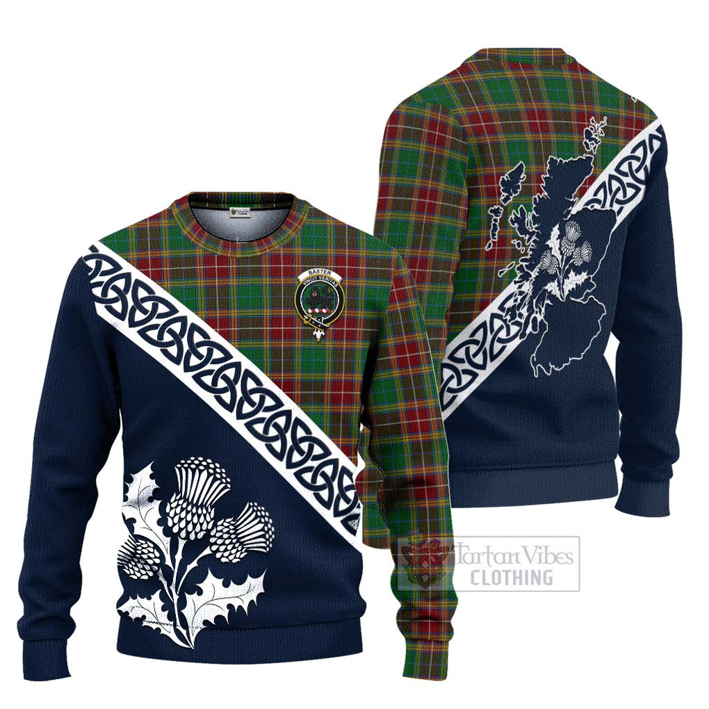 Tartan Vibes Clothing Baxter Tartan Knitted Sweater Featuring Thistle and Scotland Map