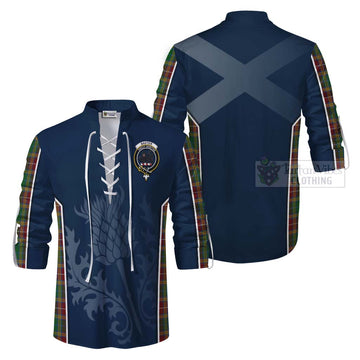 Baxter Tartan Ghillie Kilt Shirt with Family Crest and Scottish Thistle Vibes Sport Style