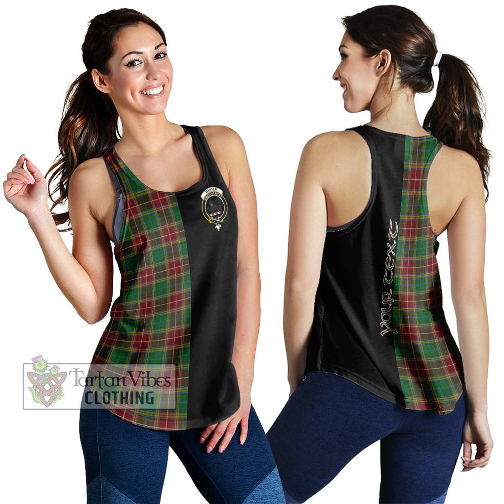 Baxter Tartan Women's Racerback Tanks with Family Crest and Half Of Me Style 4XL - Tartanvibesclothing Shop