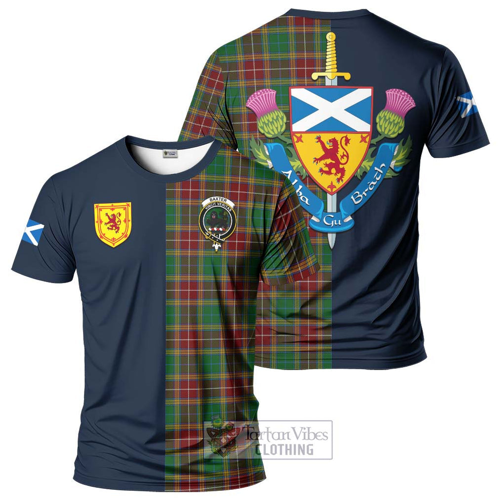 Tartan Vibes Clothing Baxter Tartan T-Shirt Alba with Scottish Lion Royal Arm Half Style