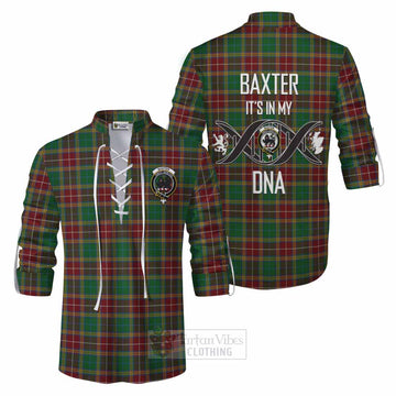 Baxter Tartan Ghillie Kilt Shirt with Family Crest DNA In Me Style