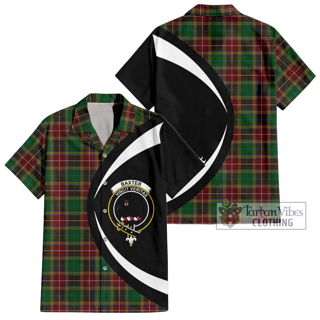 Baxter Tartan Short Sleeve Button Up with Family Crest Circle Style Kid - Tartan Vibes Clothing