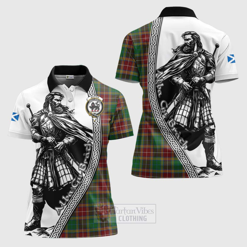 Tartan Vibes Clothing Baxter Tartan Clan Crest Women's Polo Shirt with Highlander Warrior Celtic Style